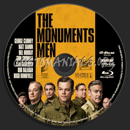 The Monuments Men blu-ray label