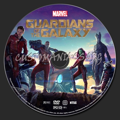 Guardians Of The Galaxy dvd label