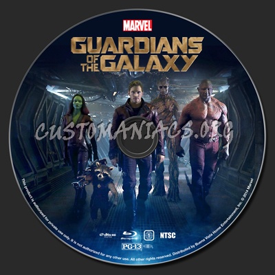 Guardians Of The Galaxy blu-ray label