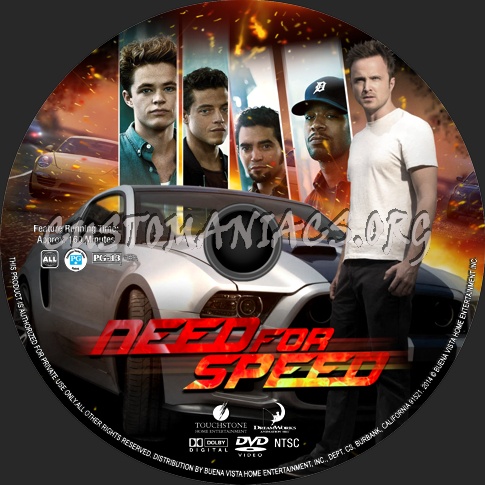 Need For Speed (2014) dvd label