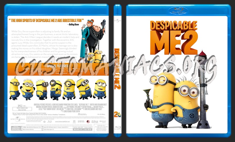 Despicable Me 2 blu-ray cover