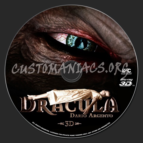 Argento's Dracula 3D blu-ray label