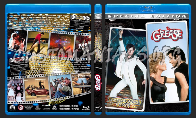 Saturday Night Fever / Grease Double blu-ray cover
