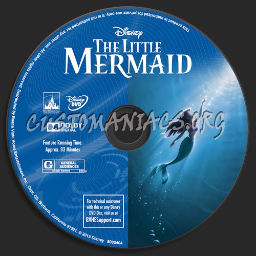 The Little Mermaid dvd label