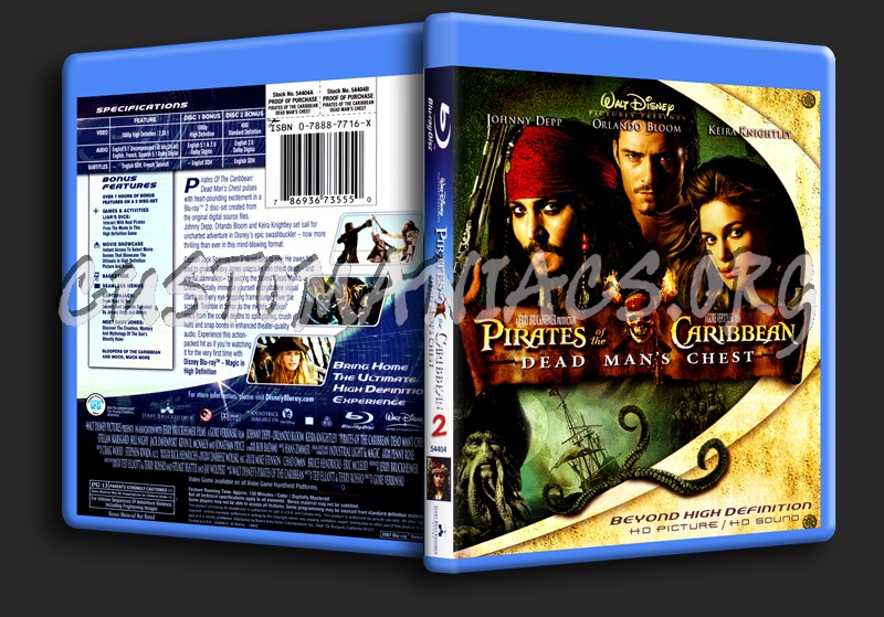 Pirates of the Caribbean 2 Dead Man's Chest blu-ray cover