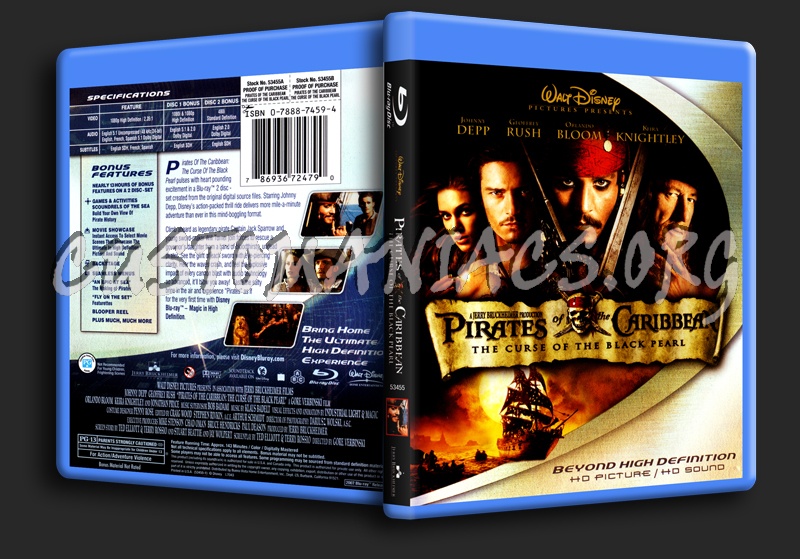 Pirates of the Caribbean The Curse of the Black Pearl blu-ray cover