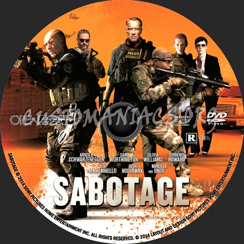 Sabotage (2014) dvd label
