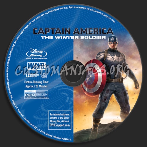 Captain America: The Winter Soldier blu-ray label