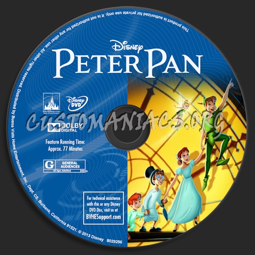Peter Pan dvd label