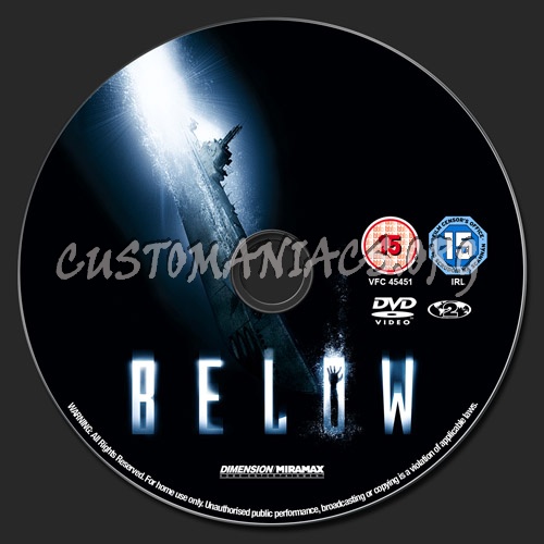 Below dvd label