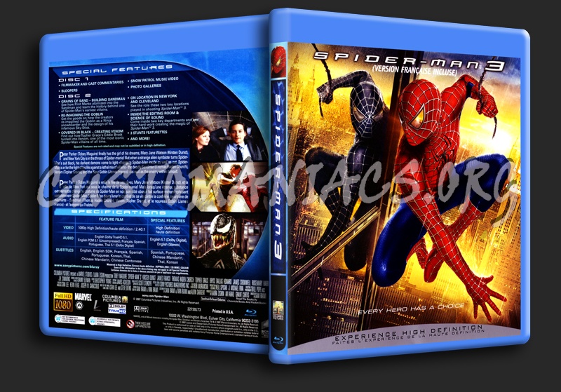 Spider-Man 3 blu-ray cover