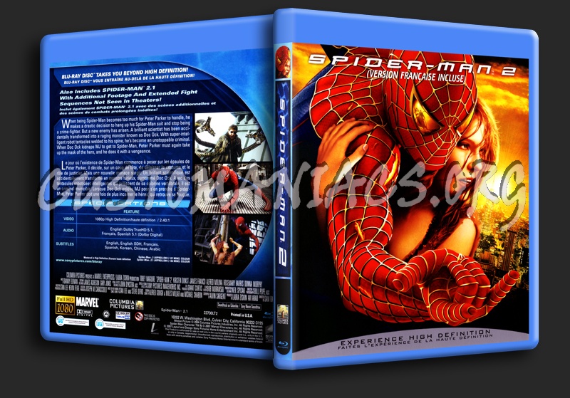 Spider-Man 2 blu-ray cover