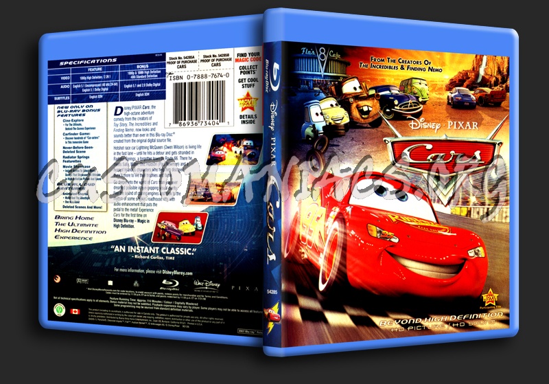 Cars blu-ray cover