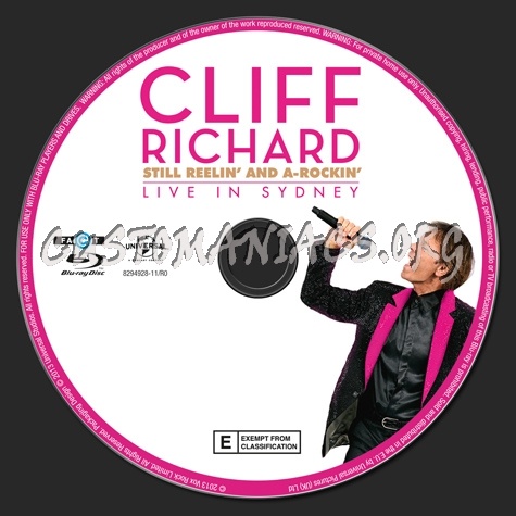 Cliff Richard Live in Sidney blu-ray label