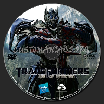 Transformers-Age of Extinction dvd label