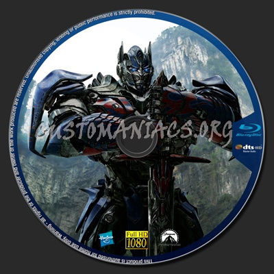 Transformers:Age of Extinction blu-ray label