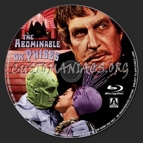 The Abominable Dr. Phibes blu-ray label
