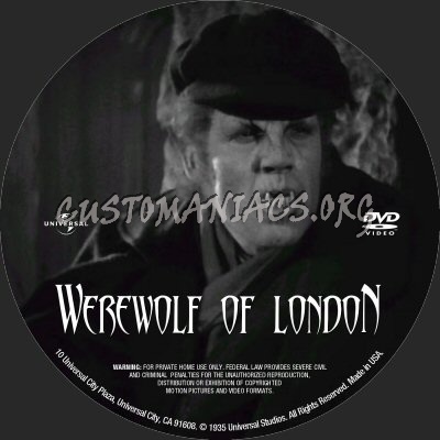 Werewolf of London dvd label