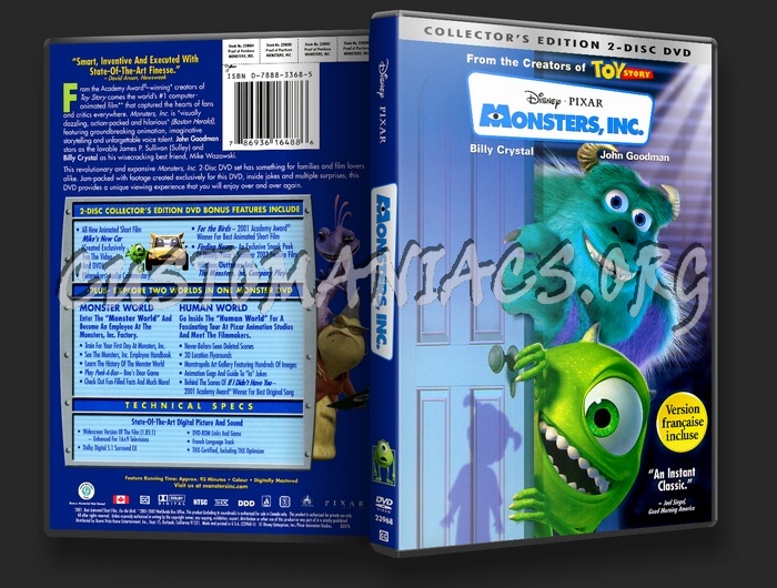 Monsters Inc dvd cover