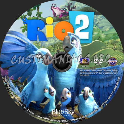 Rio 2 (2014) dvd label