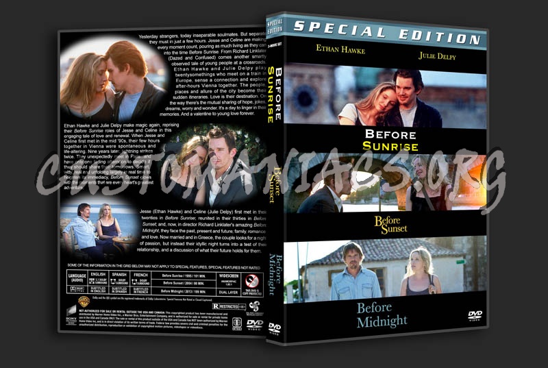 Before Sunrise / Sunset / Midnight Triple Feature dvd cover