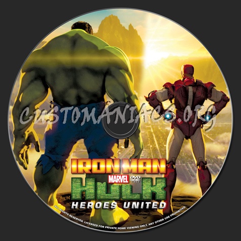 Iron Man & Hulk Heroes United dvd label