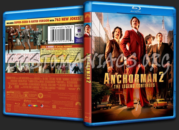 Anchorman 2: The Legend Continues blu-ray cover