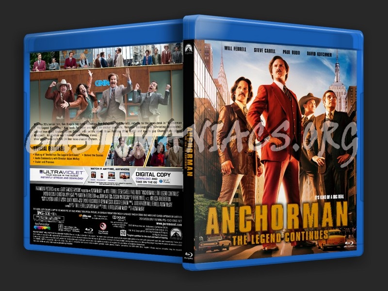 Anchorman 2: The Legend Continues blu-ray cover