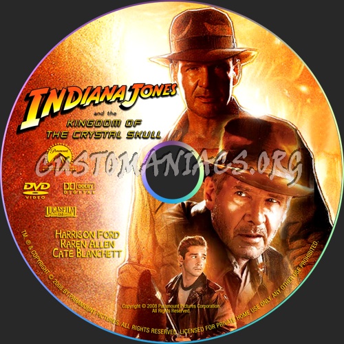 Indiana Jones and the Kingdom of the Crystal Skul dvd label - DVD ...