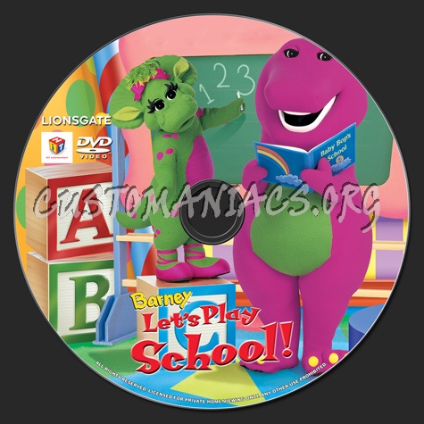 Barney Let's Play School! dvd label