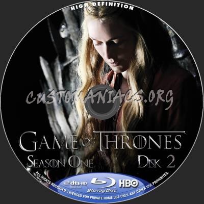 Game Of Thrones Season 1 blu-ray label