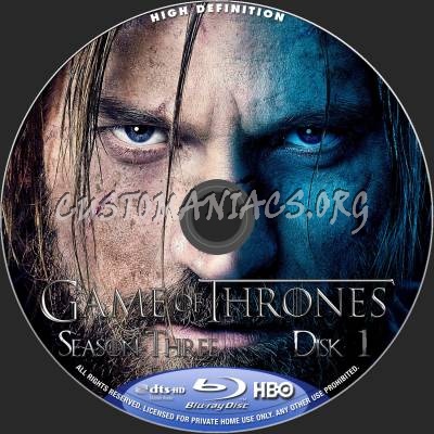 Game Of Thrones Season 3 blu-ray label