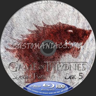 Game Of Thrones Season 2 blu-ray label