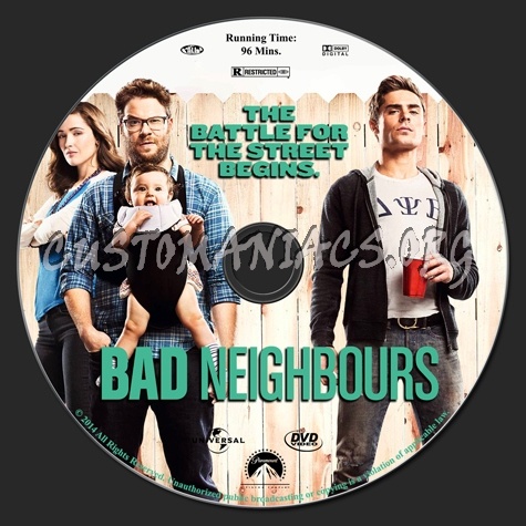 Bad Neighbours dvd label