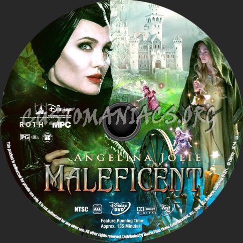 Maleficent (2014) dvd label