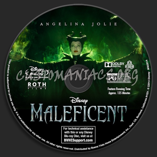 Maleficent blu-ray label