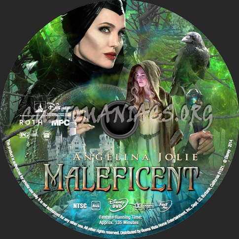 Maleficent (2014) dvd label