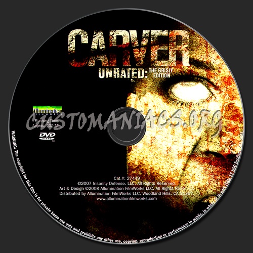 Carver: Unrated - The Grisly Edition dvd label