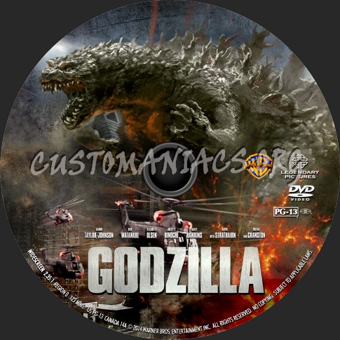 Godzilla (2014) dvd label