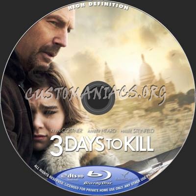 3 Days To Kill blu-ray label