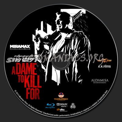 Sin City: A Dame to Kill For blu-ray label