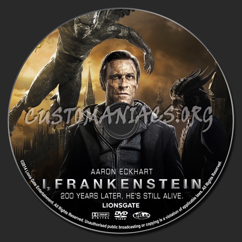 I, Frankenstein dvd label