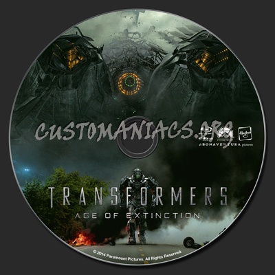 Transformers: Age Of Extinction blu-ray label