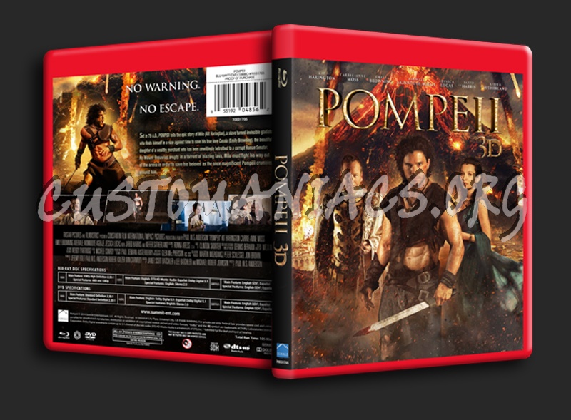 Pompeii 3D blu-ray cover