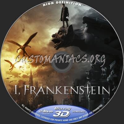 I, Frankenstein (2D+3D) blu-ray label