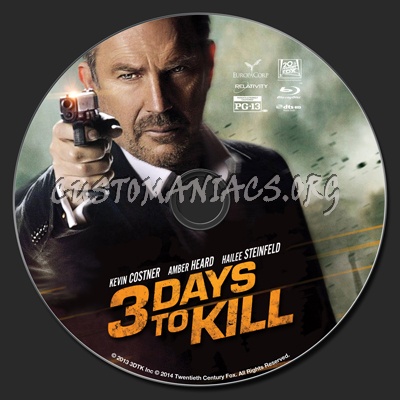 3 Days To Kill blu-ray label