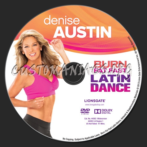 Denise Austin Burn Fat Fast Latin Dance dvd label