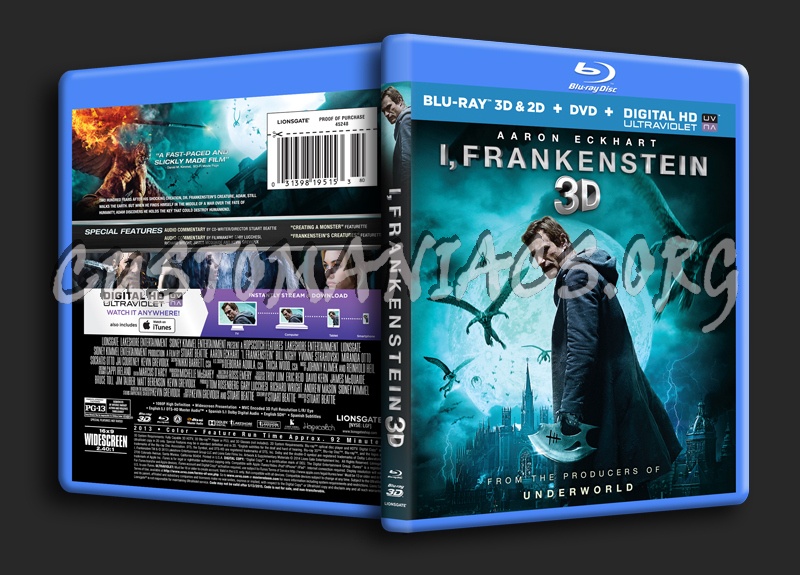 I, Frankenstein 3D blu-ray cover