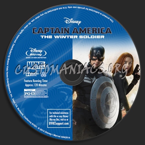 Captain America: The Winter Soldier blu-ray label