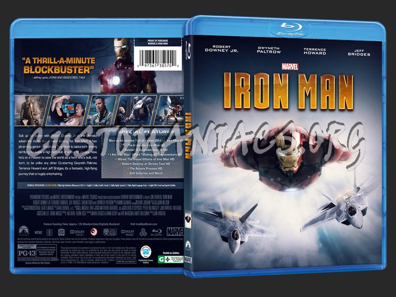 Iron Man blu-ray cover